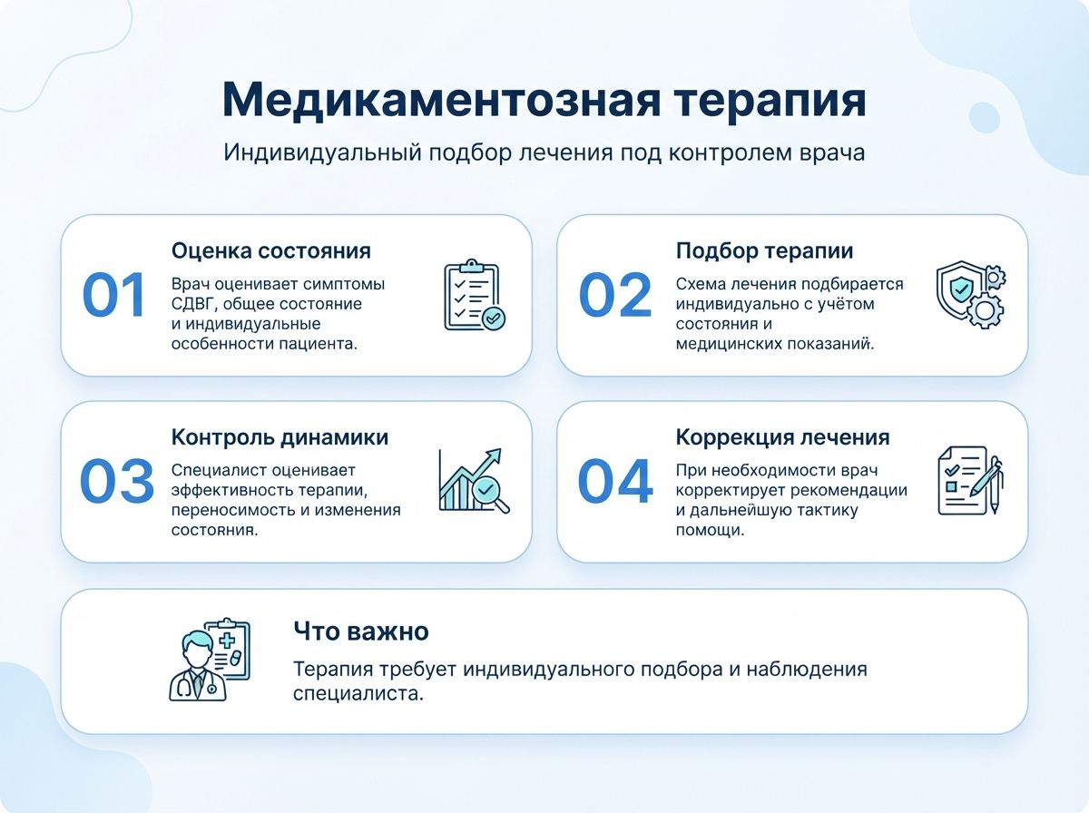 Лечение СДВГ в Геленджике у детей и взрослыхинфографика
